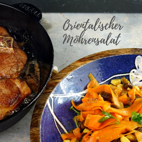 Karottensalat mit Mandeln und Datteln