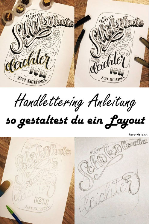 Handlettering Anleitung: So gestaltest du ganz einfach ein Layout für deinen Lettering Spruch! Schritt für Schritt Anleitung mit vielen Tipps und Tricks zum Layout gestalten mit Lettering