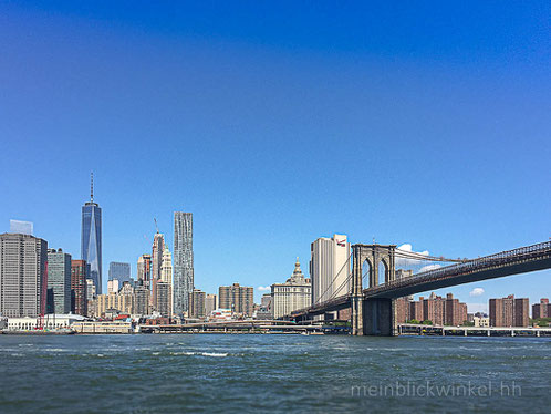 Manhattan New York City Brooklyn Bridge East River One World Trade Center