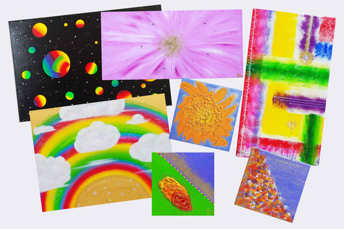 Der Shop für SeelenFreudeBilder - Hier kannst du die liebevoll gearbeiteten Acrylbilder in Regenbogenfarben kaufen.