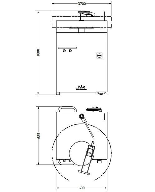 Dimensions derinder machine EM-700