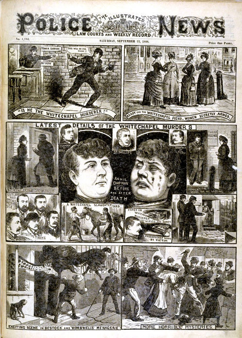 Оригинал публикации о Джеке Потрошителе в полицейской газете. Позже такие истории стали называть "комиксами".