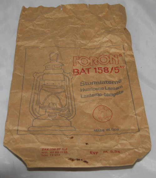 Verkaufstüte einer BAT 158 nach 1983 1.Wahl, rotes Glas