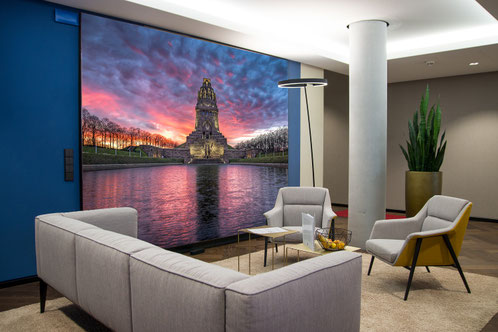Akustikbild im Wohnzimmer schallabsorbierend Völkerschlachtdenkmal Leipzig