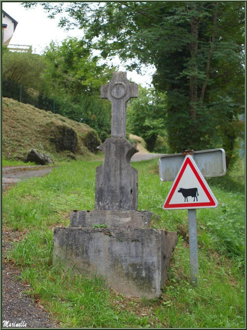 Croix à l'entrée du village d'Aas, Vallée d'Ossau (64)