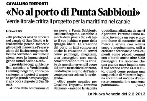 no al porto di punta sabbioni