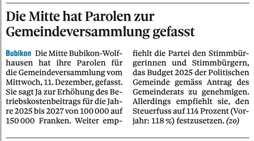 (Screenshot ZO vom 9. Dezember 2024)