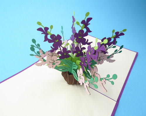 Carte fleurs pop-up