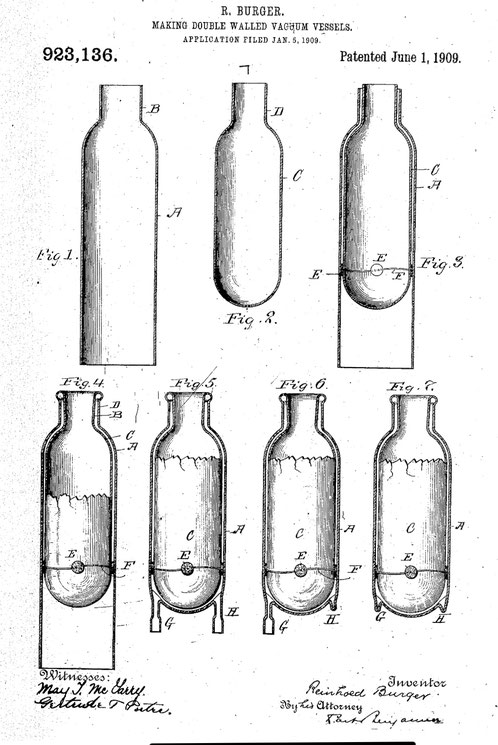 US Patent Reinhold Burger, Montageabläufe zur Thermosflasche