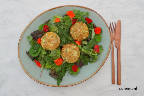 Kip en courgette burgertjes