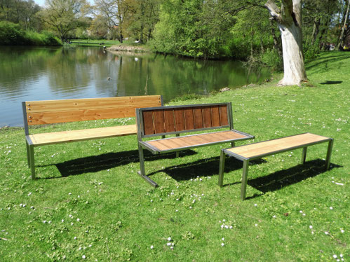 Gartenbank, Parkbank, Metallbank, Bank mit Lehne, Holzbank,Schlosserei, Metallbau, Edelstahlverarbeitung, Schweißen, Schweißen von Edelstahl, Wig Schweißen, Schutzgasschweißen,