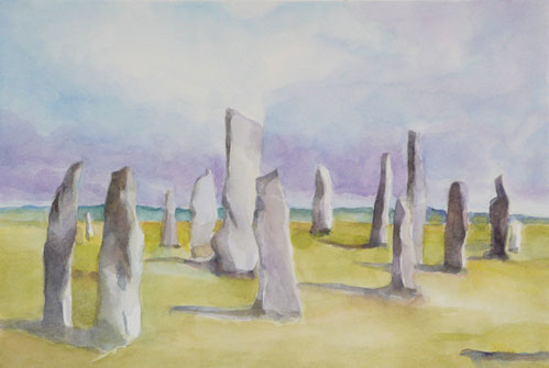 Callanish standing stones II (Isle of Lewis) 32.5cmx42.5cm (sold)