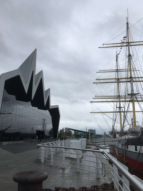 The Riverside Museum and the "Glenlee" in Glasgow