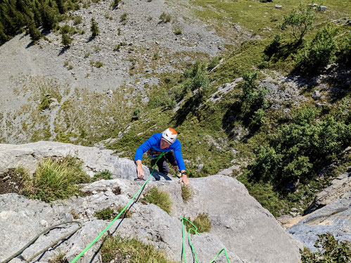 klettern, Mehrseillängen, Multipitch, Wasserlöcher, Kalk, Cheselenflue, Pulsar, Melchtal, Zentralschweiz