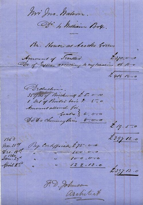 Figure 1 – Account for building 14 Botteville Road