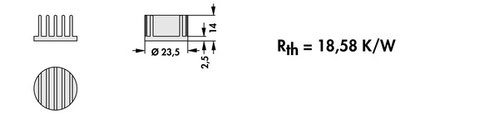 Fischer Elektronik  LED用ヒートシンク  ICK LED R 23,5 x 14