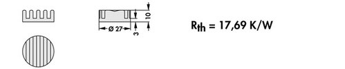 Fischer Elektronik  LED用ヒートシンク  ICK LED R 27 x 10