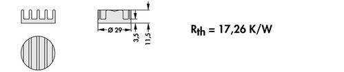 Fischer Elektronik  LED用ヒートシンク  ICK LED R 29 x 11,5