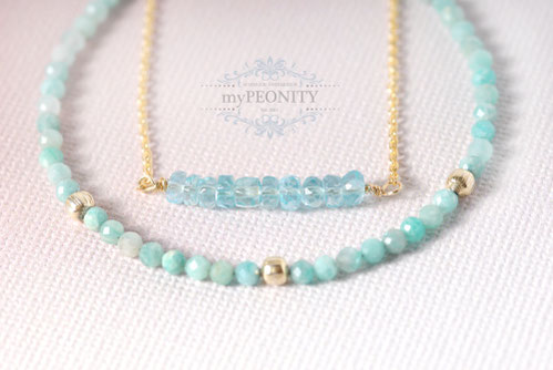 glitzer apatit edelstein in hell türkis, aqua amazonit armband gefädelt