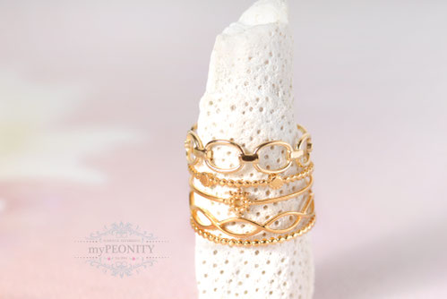 kettenring und mehrfach ring als schmuckset