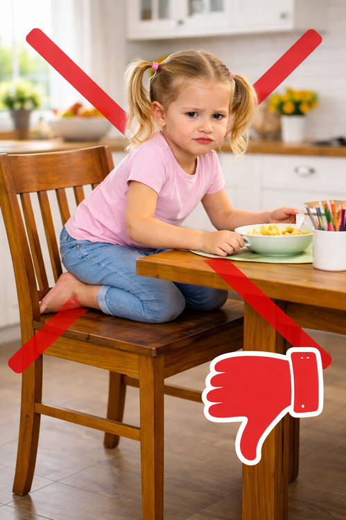 Sitzerhöhung Sitzkissen für Kinderstuhl – bequem am Esstisch sitzen (KI generiert)