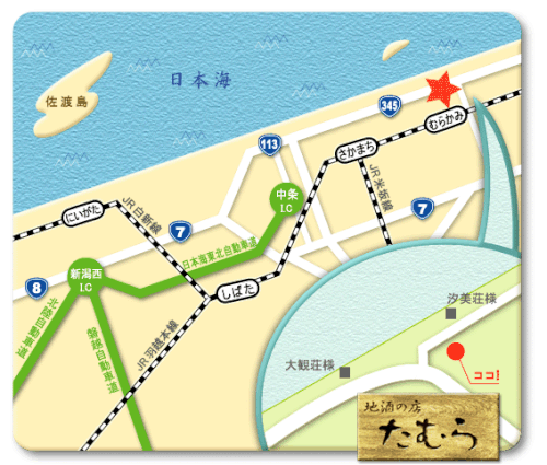 地酒の店たむら 地図 イメージ MAP