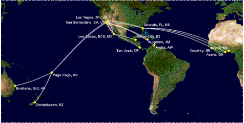 Geplantes Streckennetz/Courtesy: American West Jets (via Airchive)