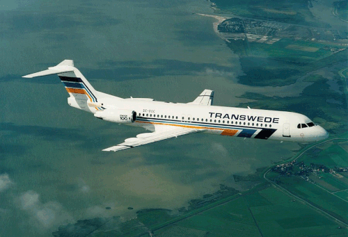 Transwede ersetzen mit der Fokker 100 die MD-80 auf Inlandsrouten/Courtesy: Fokker