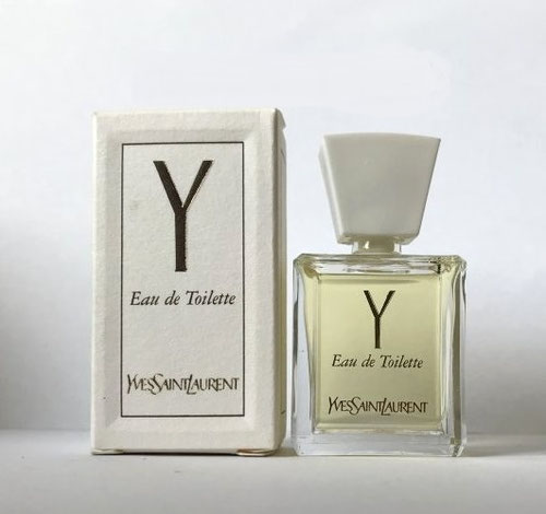 Y - EAU DE TOILETTE : FACE DE LA MINIATURE NON LISSE, BOUCHON PLASTIQUE BLANC