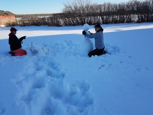 Some people just enjoy winter and creating snow sculptures and snow persons!