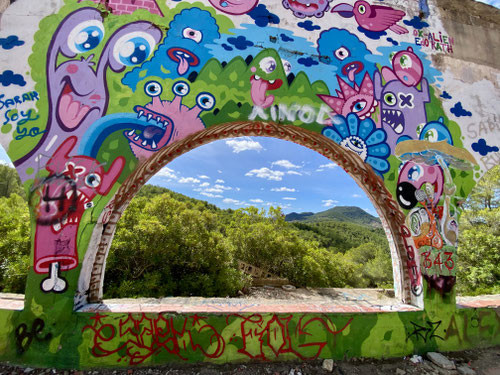 Graffiti wall at Festival Park Ibiza