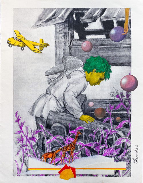 «Consumer of russian propaganda» 2022 / 21x27.5 cm. / analog collage