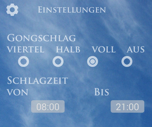 Gong Einstellungen