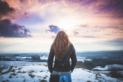 Girl from Behind with Fantasy Sky BY VIKTOR HANACEK