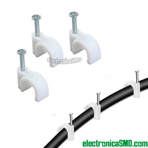 grapas para cable, clip para cable, grapa con clavo guatemala, electronica, electronico, grapas para cable utp guatemala, grapa para cable de red