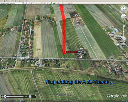 Flug über A 20 (Quelle: Google Earth)