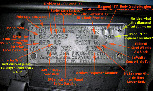 Was sagt und das Typenschild - 1957 Oldsmobile Golden ... 1973 oldsmobile wiring diagram 
