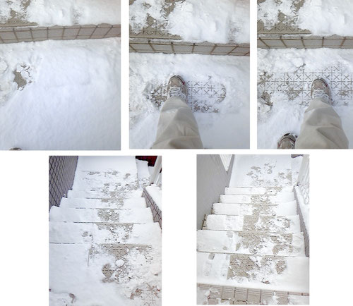 エアーマット、空気の力で雪氷が簡単に、取れる、色、落ちない、バリバリ取れる　