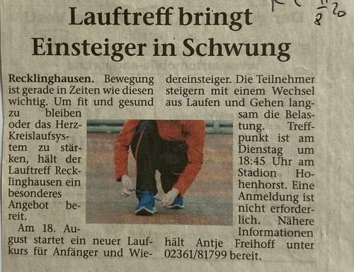 Quelle: Recklinghäuser Zeitung 15.08.2020