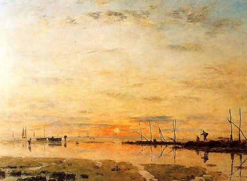 Eugène Boudin.Marea baja 1884.Oleo sobre lienzo,11117x160cm.Musée des Beaux Arts de Saint Lô.