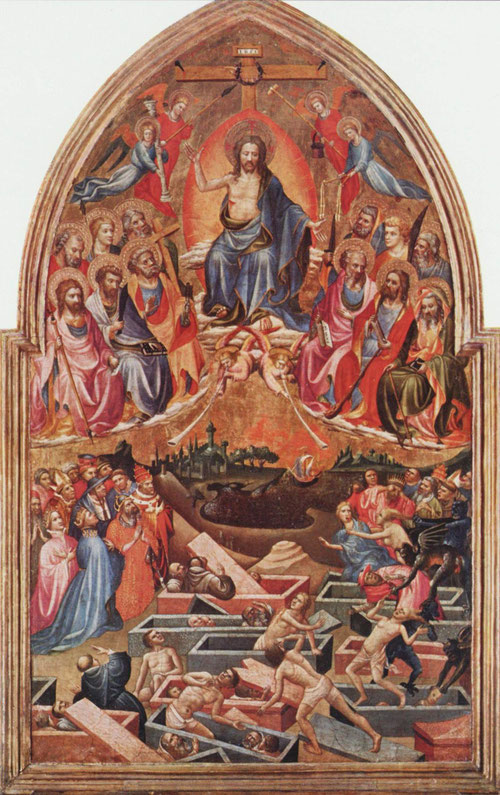 Gherard Starnina.Juicio Final.1402.Temple y pan de oro sobre tabla.Munich.