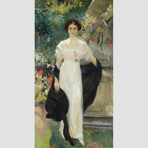 Mary Lillian Duke,1911.Óleo sobre lienzo.210x112cm.Nasher Museum of Art at Duke University, Durham, Carolina del Norte.Donación de Nicholas D,Biddle.La aplomada feminidad de esta joven tras graduarse en el Trinity College hija de B.Newton Duke empresario.