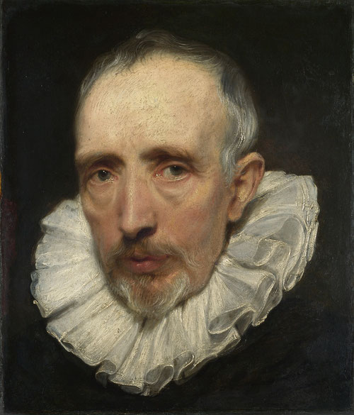 Van Dyick. Cornelis van der Geest.1619-20. Óleo sobre tabla encastrado en soporte de roble.37X32cm,Londres.Comerciante de especias, inversor inmobiliario, coleccionista,intelectual,"amante de la pintura".