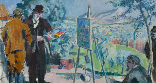 Maurice Denis. La visita a Cezanne.Óleo sobre lienzo.51x64cm.Musée Granet,Ville d´Aix en Provenze. Los viajes hacia el sur para buscar el sol glorioso de Midi acogieron no sólo a pintores sino escritores maravillados por los privilegios que el mar produce