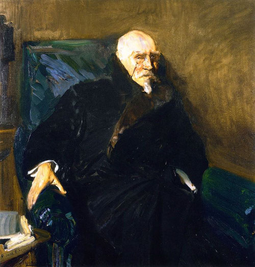 Joaquin Sorolla.José Echegaray 1910. El dramaturgo e ingeniero Echegaray ya le habían concedido el Premio Nobel de Literatura,miembro de la Hispanic Society se le concedió la medalla de las Artes y de las Letras.