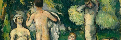 Detalle de los bañistas de Cézanne.Óleo sobre lienzo.1880.Detroit Institute of Arts