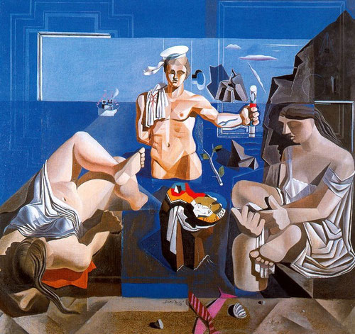 Dalí, composición con tres figuras"Academia neocubista", 1926