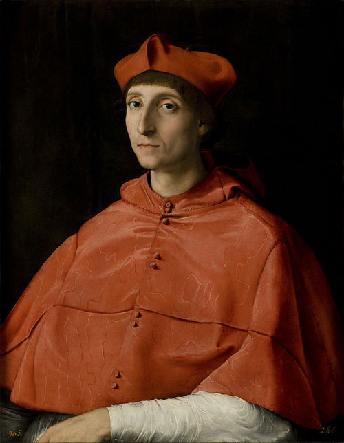 El Cardenal. Rafael. 1510. Museo del Prado. Cumbre del retrato universal.