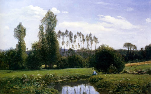 Claude Monet. Vista de los alrrededores de Rouelles 1858.Óleo sobre lienzo 46x65cm.Marunuma Art Park,Asaka.