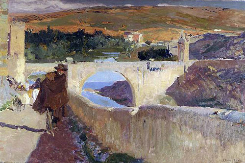 El ciego de Toledo sube la cuesta de los Doce Cantos donde los burros solían subir los cántaros de agua del rio, pintado en 1906.Museo de Dallas.